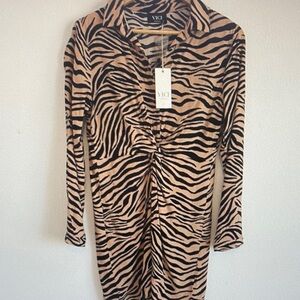 Vici Tan and Black Animal Print Dress